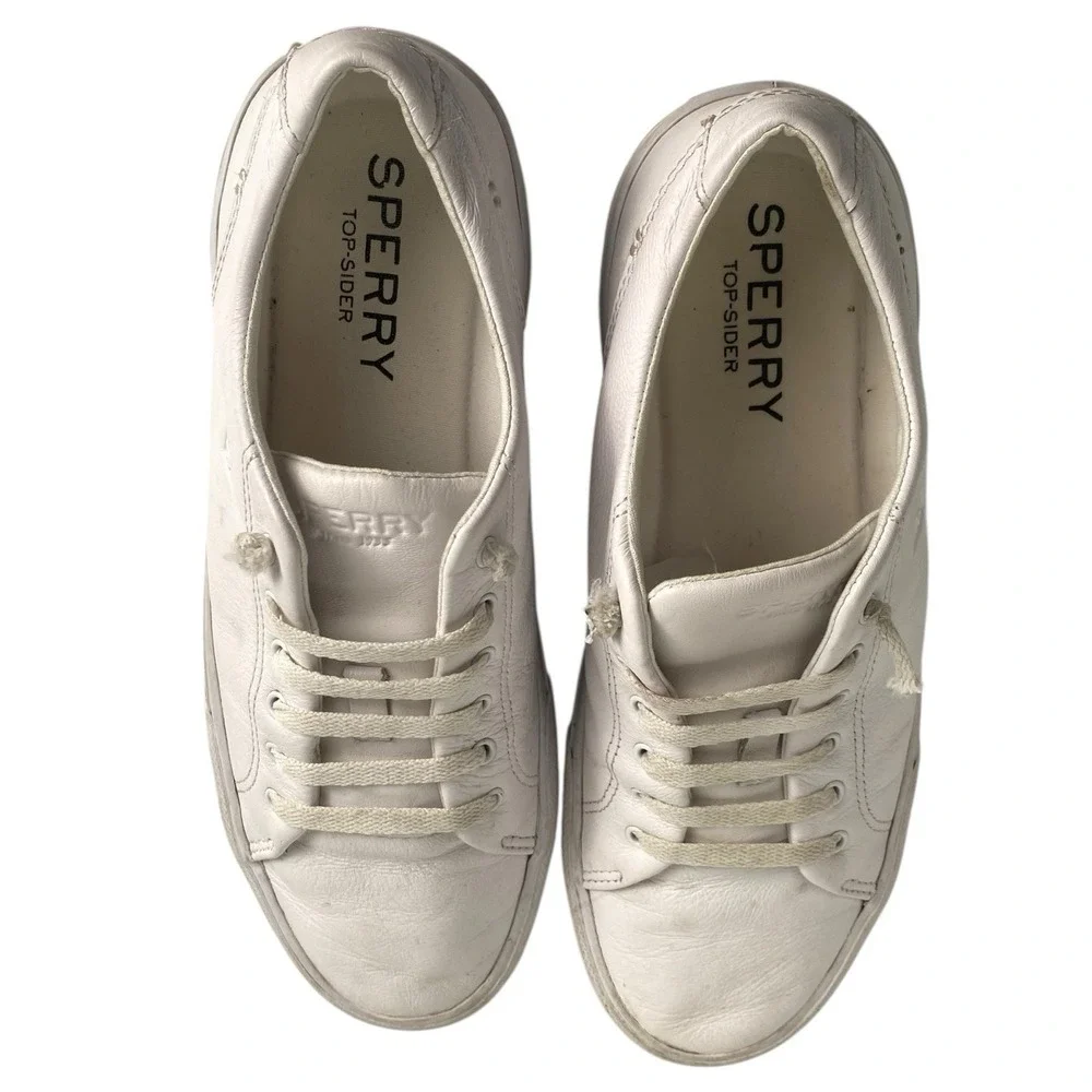 Sperry Top Sider Sneaker Womens 8.5 White Seacoast Core Lace‎ Up Leather